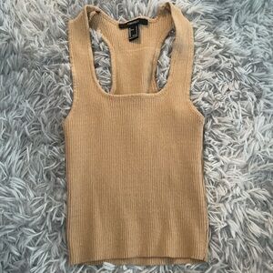 Forever 21 Tan Ribbed Tank Top